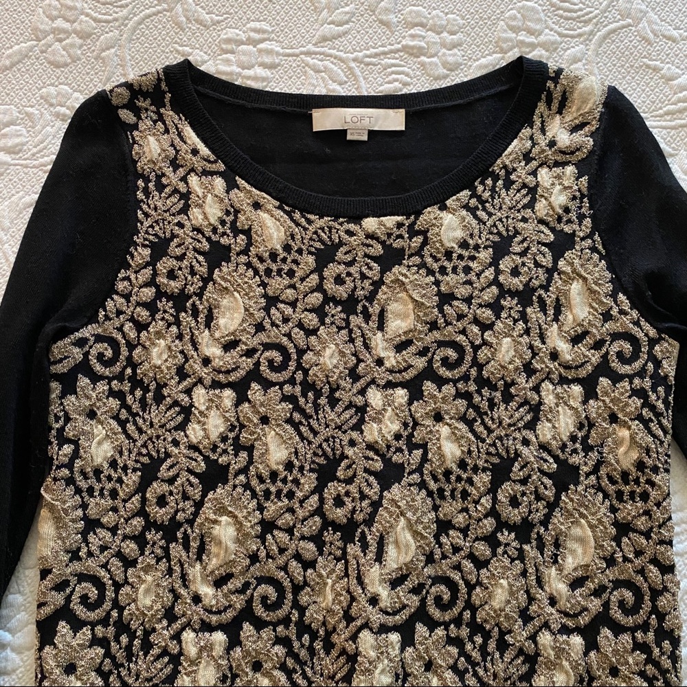 LOFT | Black Lace Sweater